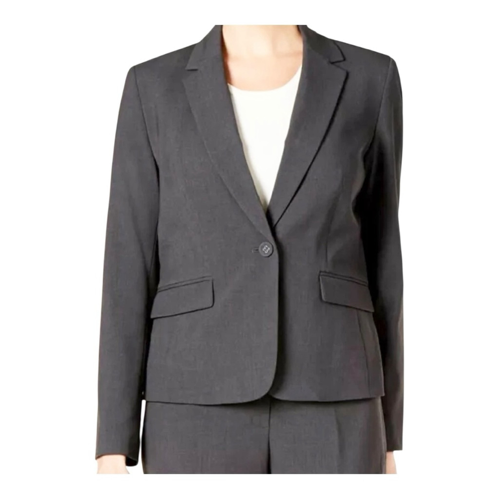Women's Nine West Grey One Button Blazer Suit Jacket Size 8